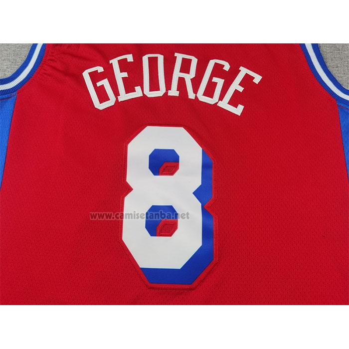 Camiseta Philadelphia 76ers Paul George #8 Statement 2024-25 Rojo